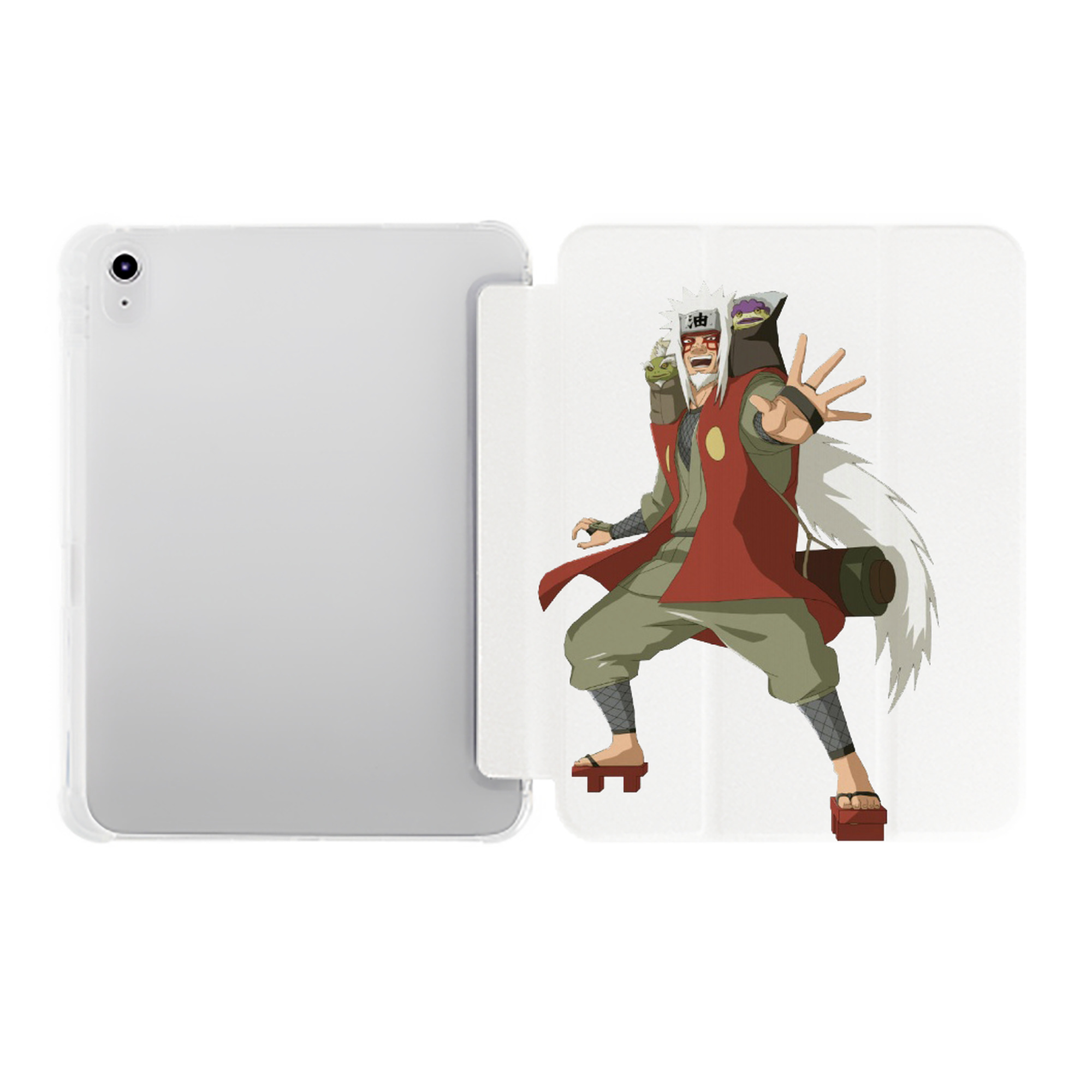（画像用） NARUTO -ナルト- 自来也（じらいや） Jiraiya IPad ケース ペン収納付き 三つ折りスタンド PUレザー×シリコン 対応機種9.5/10.5/10.9インチ